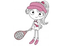 Stickdatei - Tennis Mädchen